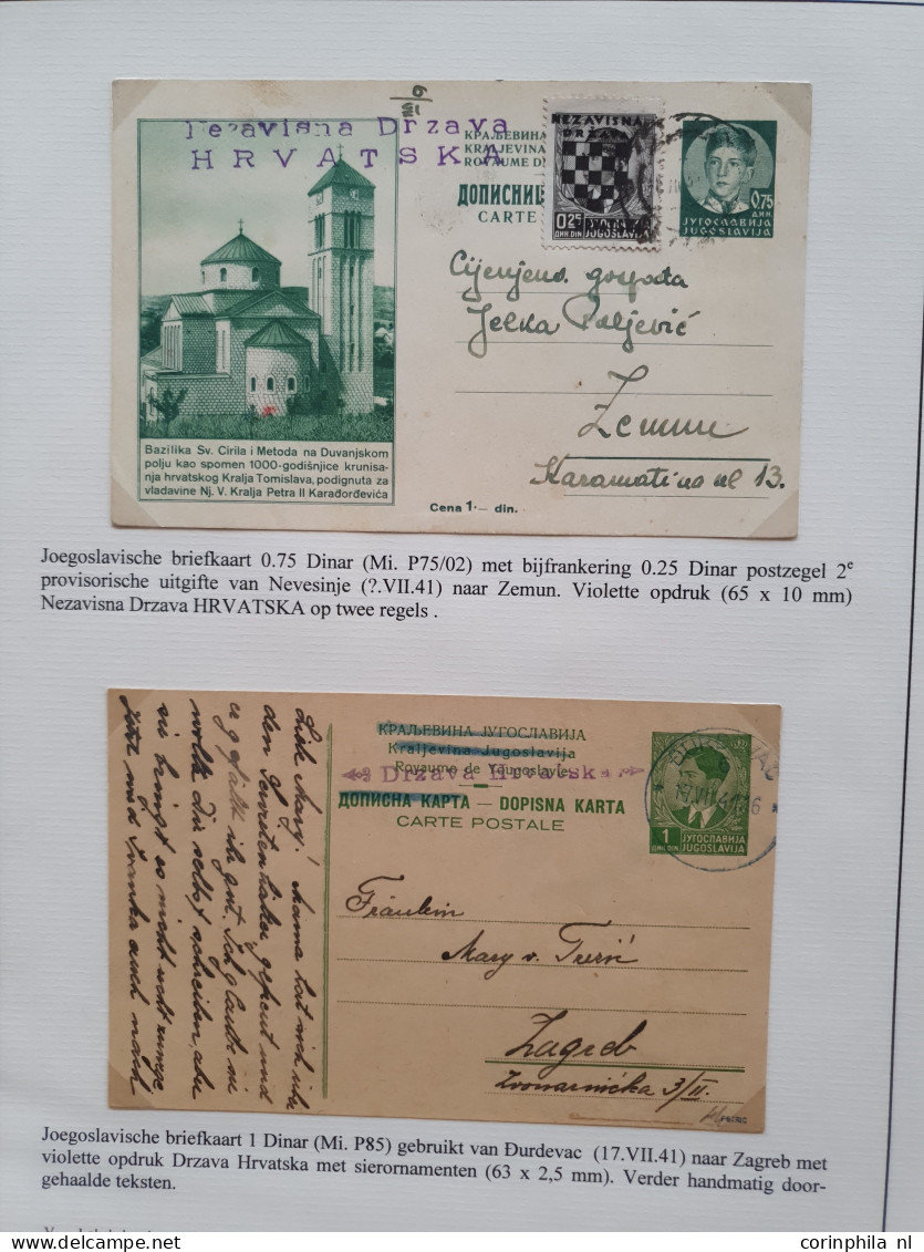 Cover 1941-1945 exhibition collection WWII postal stationery cards (over 90 cards) including many Yugoslavia cards used 