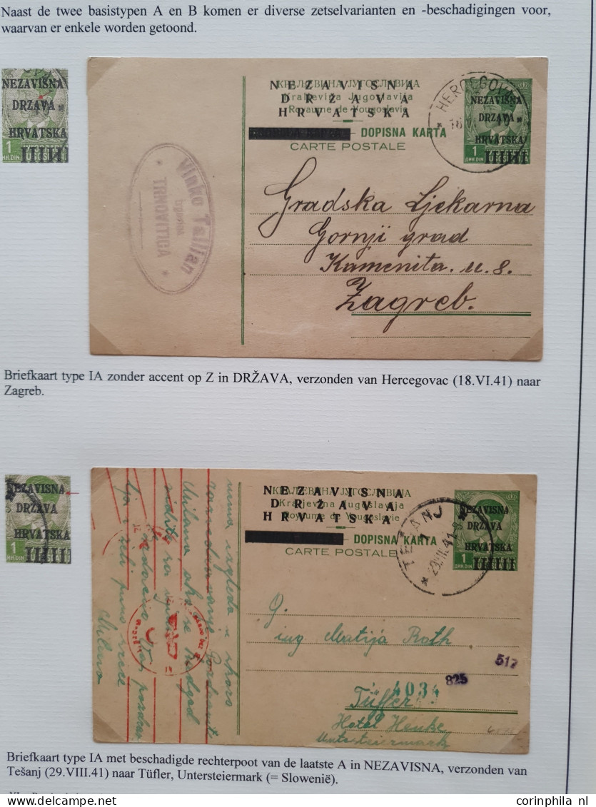 Cover 1941-1945 exhibition collection WWII postal stationery cards (over 90 cards) including many Yugoslavia cards used 