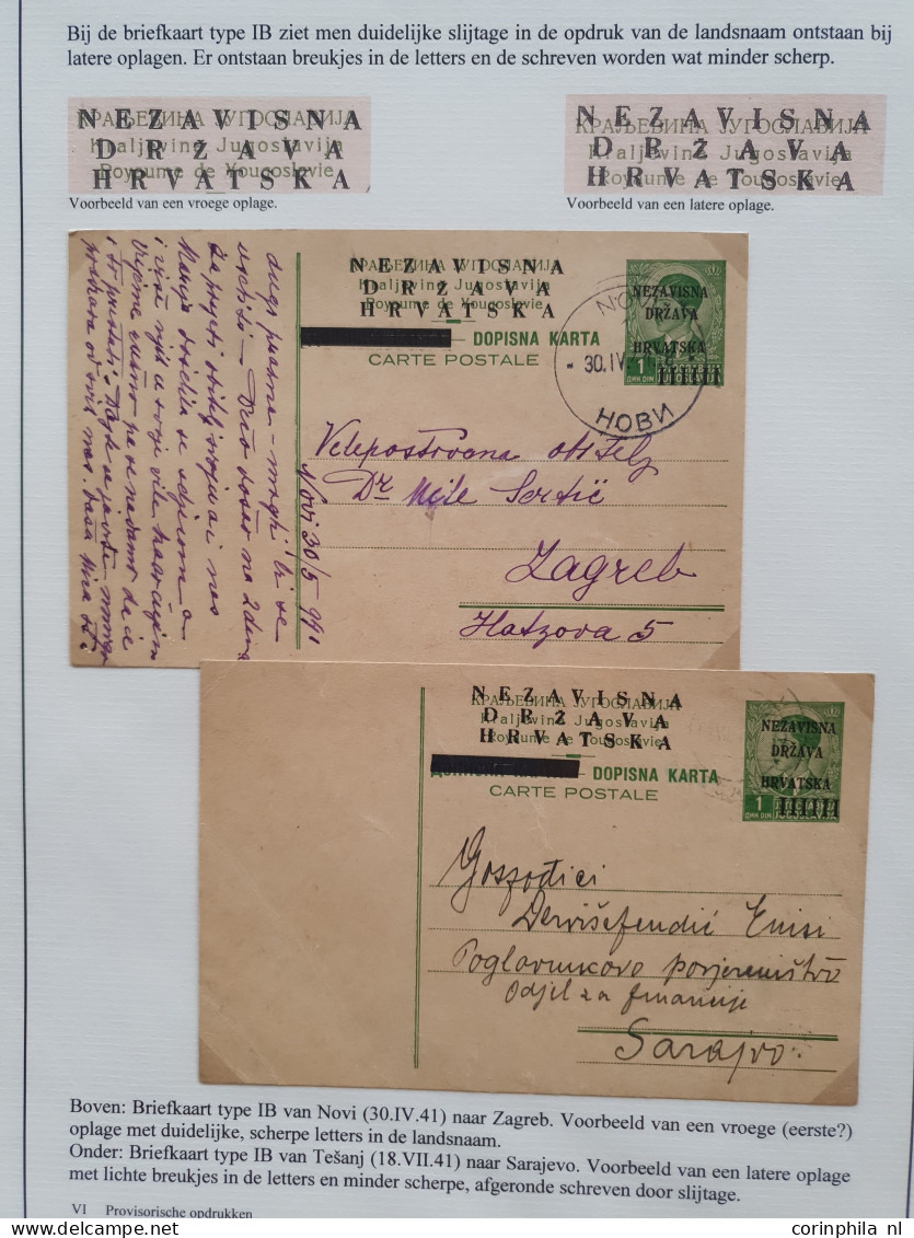 Cover 1941-1945 exhibition collection WWII postal stationery cards (over 90 cards) including many Yugoslavia cards used 