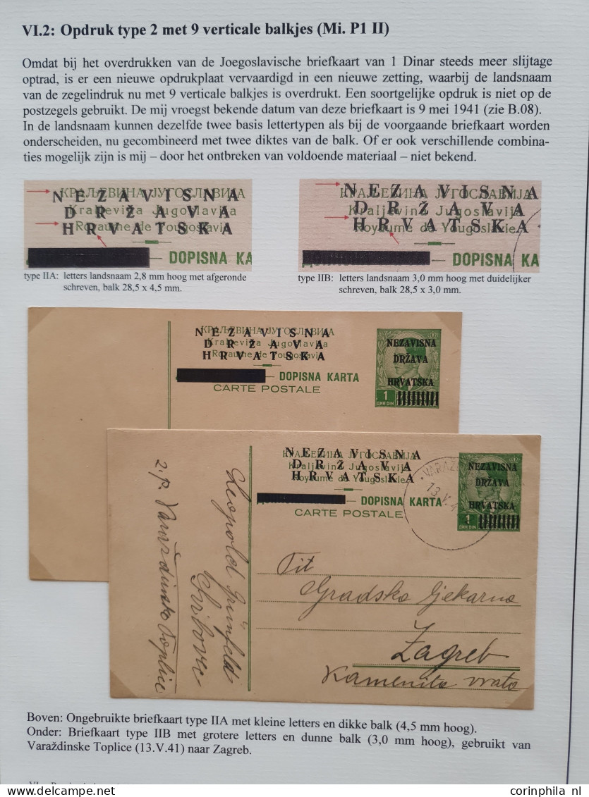 Cover 1941-1945 exhibition collection WWII postal stationery cards (over 90 cards) including many Yugoslavia cards used 