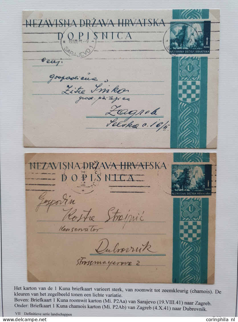 Cover 1941-1945 exhibition collection WWII postal stationery cards (over 90 cards) including many Yugoslavia cards used 