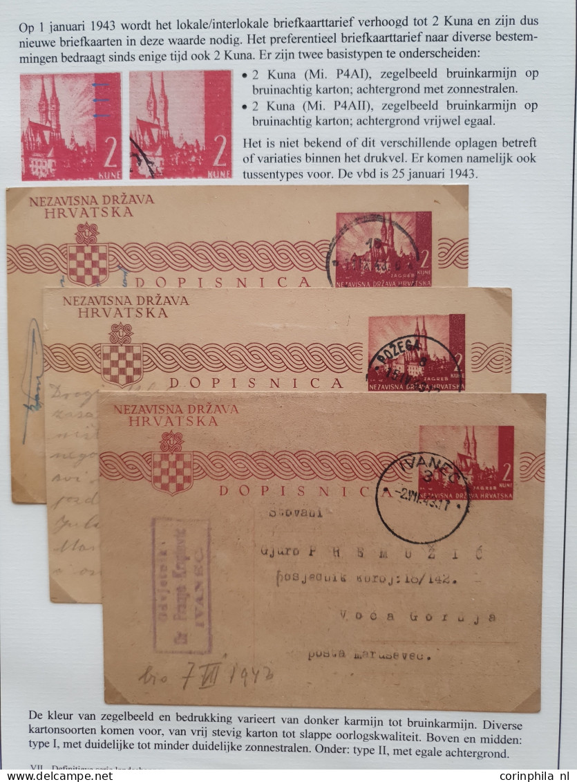 Cover 1941-1945 exhibition collection WWII postal stationery cards (over 90 cards) including many Yugoslavia cards used 