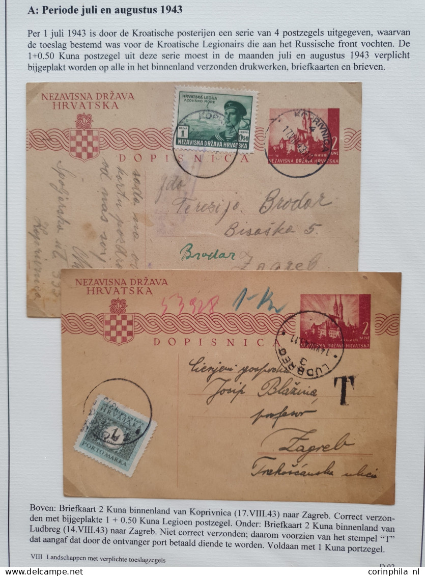 Cover 1941-1945 exhibition collection WWII postal stationery cards (over 90 cards) including many Yugoslavia cards used 