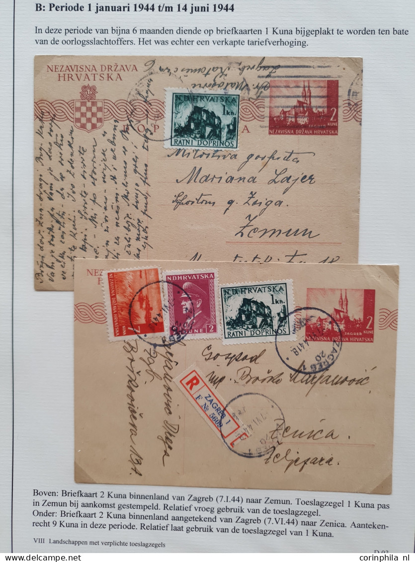 Cover 1941-1945 exhibition collection WWII postal stationery cards (over 90 cards) including many Yugoslavia cards used 