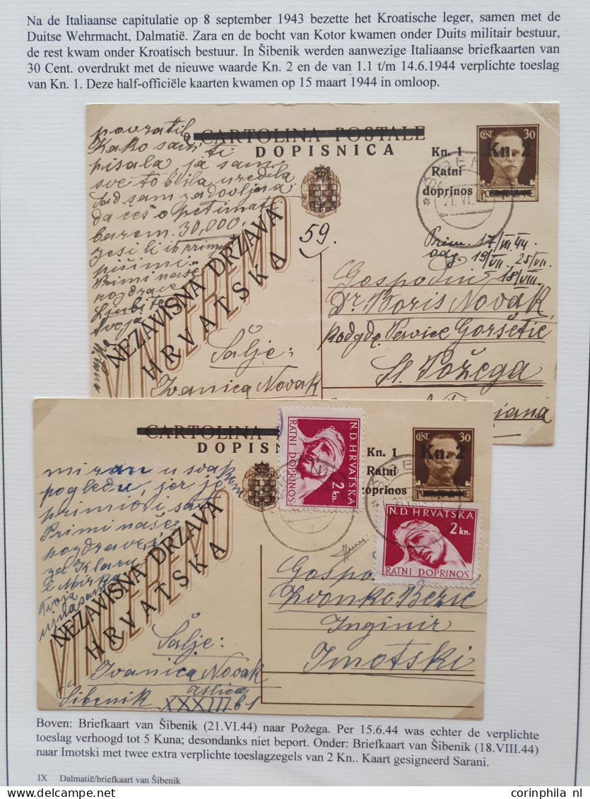 Cover 1941-1945 exhibition collection WWII postal stationery cards (over 90 cards) including many Yugoslavia cards used 