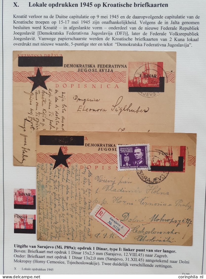 Cover 1941-1945 exhibition collection WWII postal stationery cards (over 90 cards) including many Yugoslavia cards used 