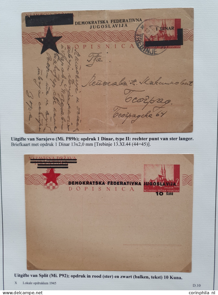 Cover 1941-1945 exhibition collection WWII postal stationery cards (over 90 cards) including many Yugoslavia cards used 