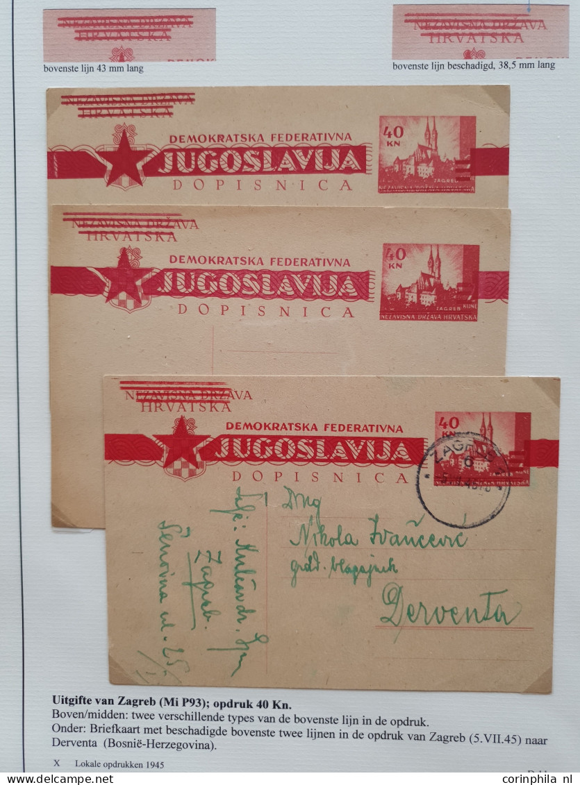 Cover 1941-1945 exhibition collection WWII postal stationery cards (over 90 cards) including many Yugoslavia cards used 