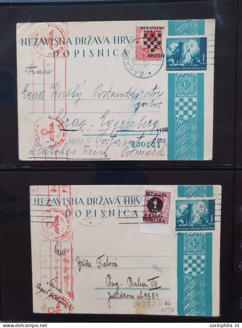 Cover 1941-1945 WWII postal stationery cards (over 200 cards) almost all used with many better ex. including Yugoslavia 