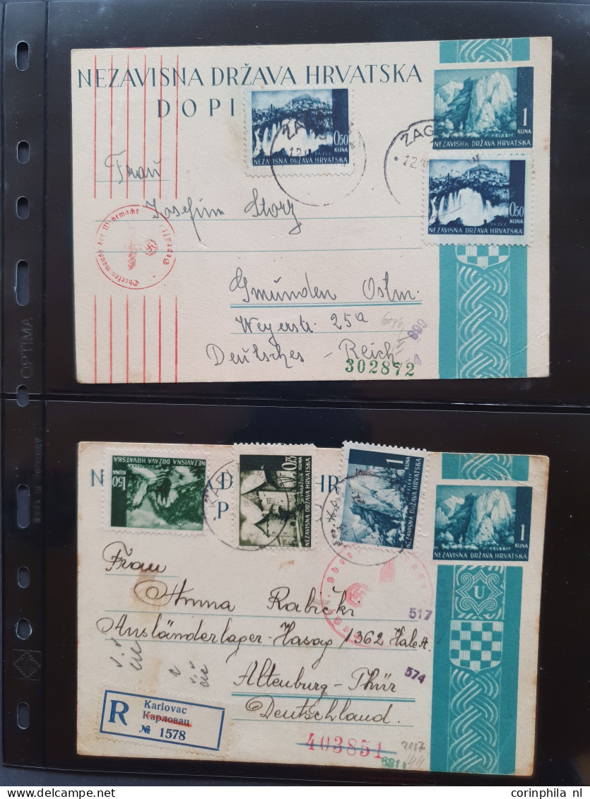 Cover 1941-1945 WWII postal stationery cards (over 200 cards) almost all used with many better ex. including Yugoslavia 