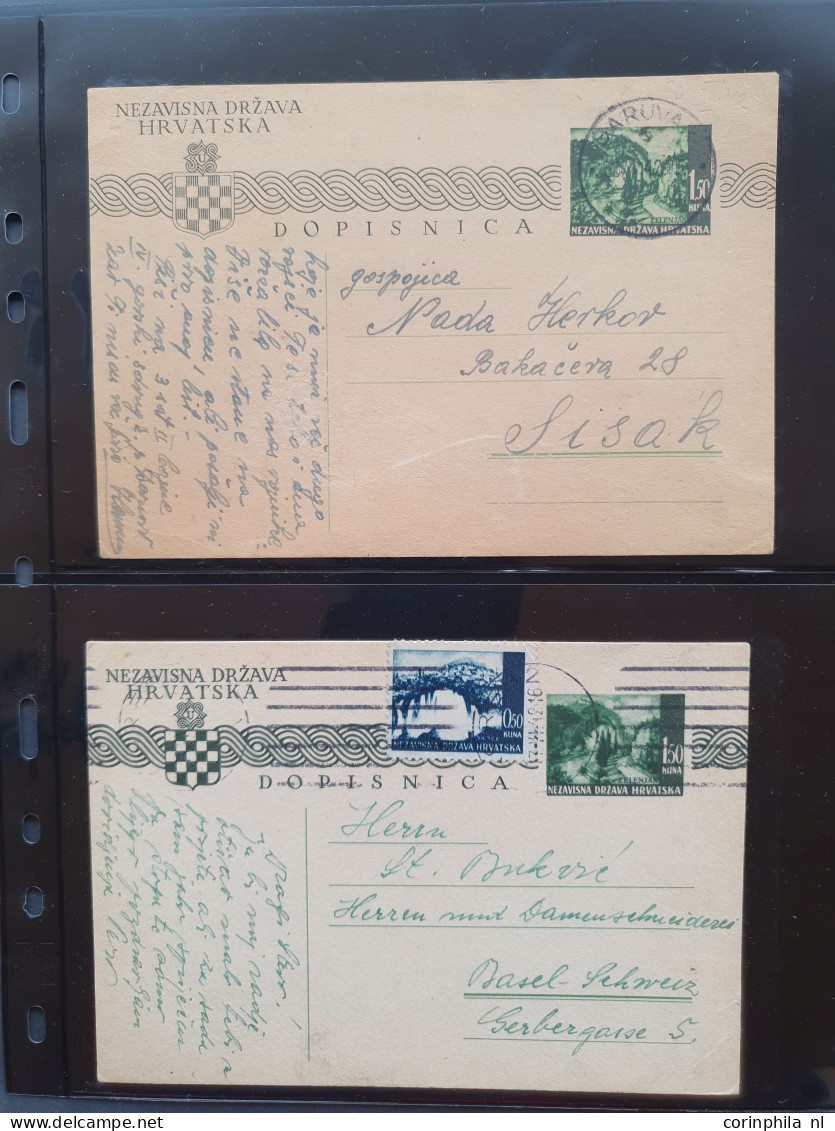 Cover 1941-1945 WWII postal stationery cards (over 200 cards) almost all used with many better ex. including Yugoslavia 