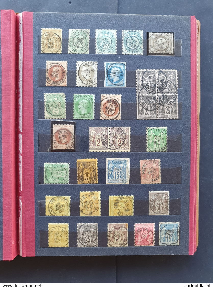 1855c. onwards mainly postmarks (totally ca. 350 ex.) including gros and petit chiffres in small stockbook