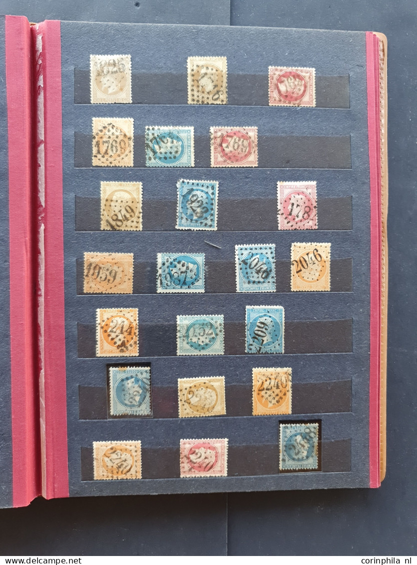 1855c. onwards mainly postmarks (totally ca. 350 ex.) including gros and petit chiffres in small stockbook