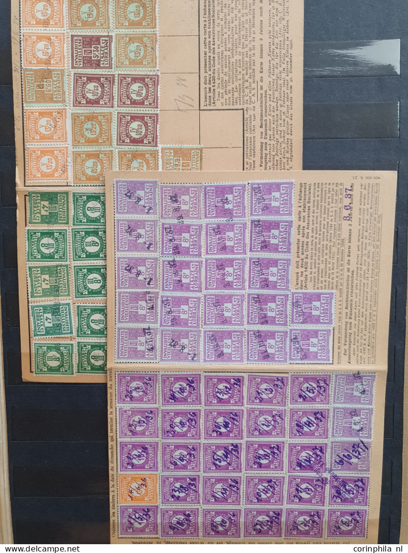 1915-1942 Ca. About 100 Documents With Fiscal Stamps Of Alsace-Lorraine In Ordner And Stockbook - Altri & Non Classificati