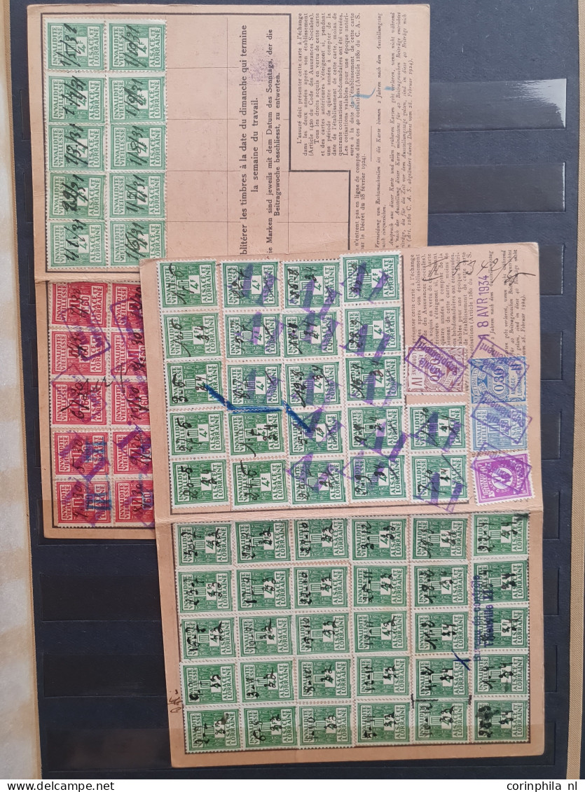 1915-1942 Ca. About 100 Documents With Fiscal Stamps Of Alsace-Lorraine In Ordner And Stockbook - Autres & Non Classés