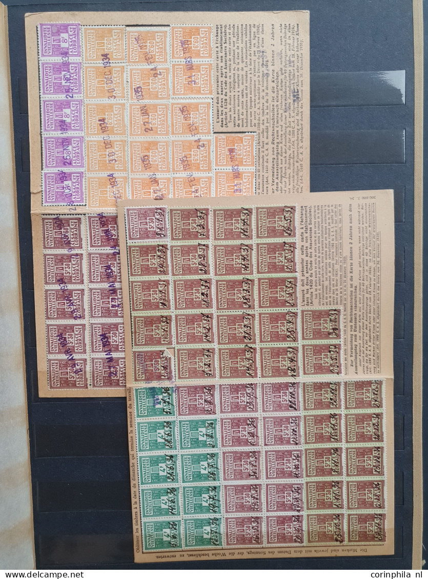 1915-1942 ca. about 100 documents with fiscal stamps of Alsace-Lorraine in ordner and stockbook