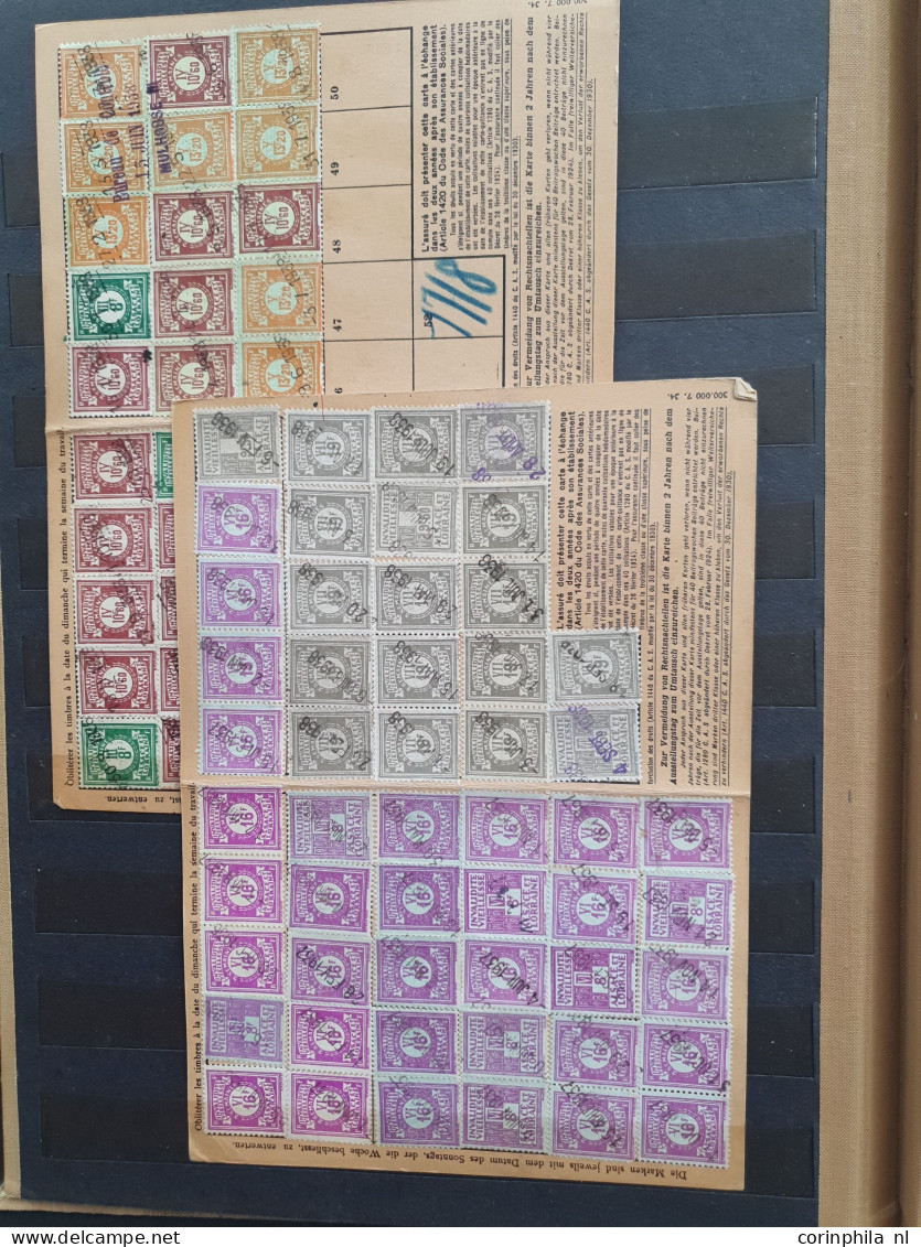 1915-1942 ca. about 100 documents with fiscal stamps of Alsace-Lorraine in ordner and stockbook