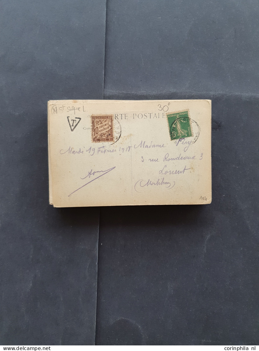 Cover 1900c. onwards 90c. picture postcards all with postage due stamps including some Belgium in envelope