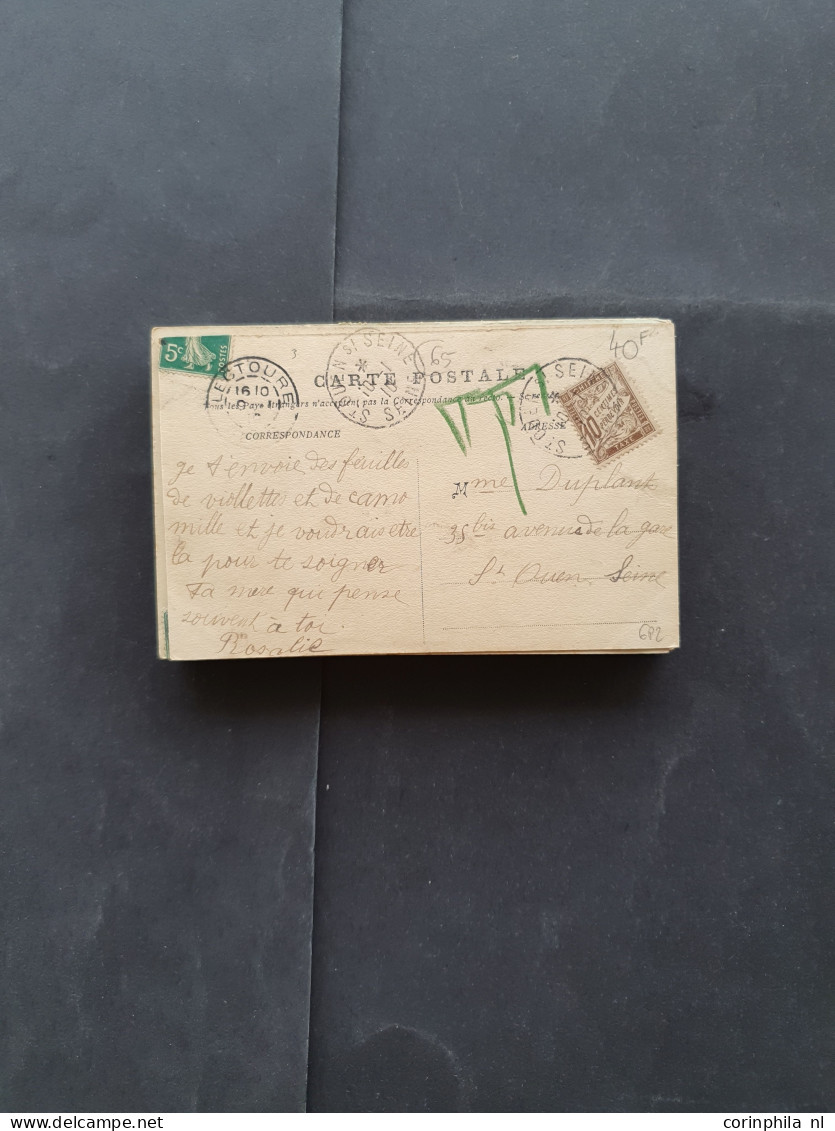 Cover 1900c. onwards 90c. picture postcards all with postage due stamps including some Belgium in envelope