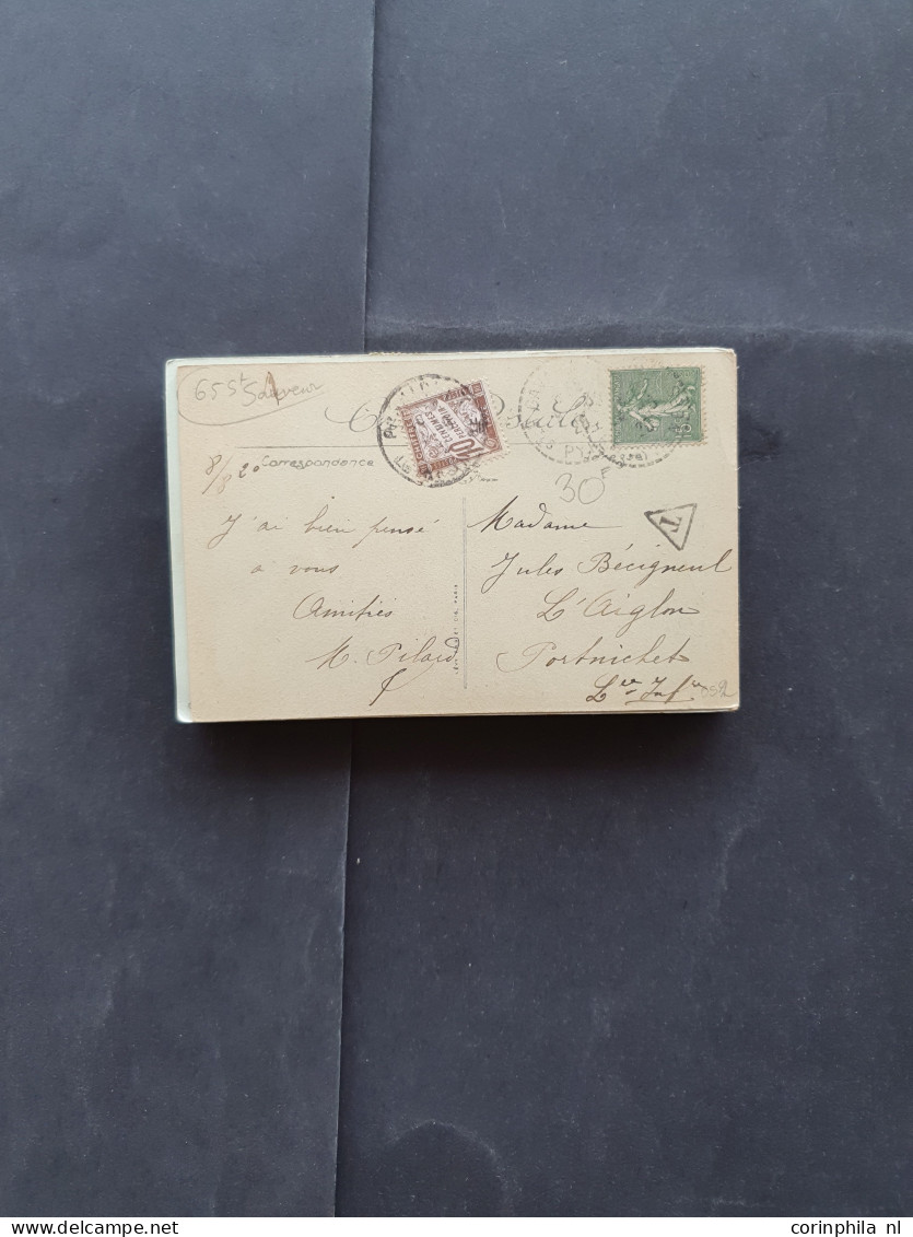 Cover 1900c. onwards 90c. picture postcards all with postage due stamps including some Belgium in envelope