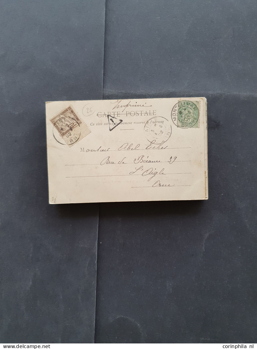 Cover 1900c. onwards 90c. picture postcards all with postage due stamps including some Belgium in envelope