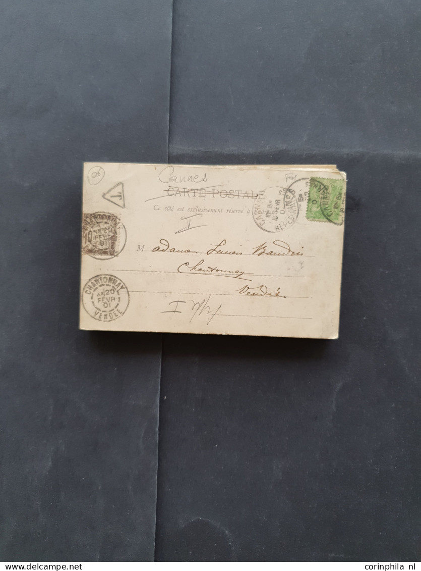 Cover 1900c. onwards 90c. picture postcards all with postage due stamps including some Belgium in envelope