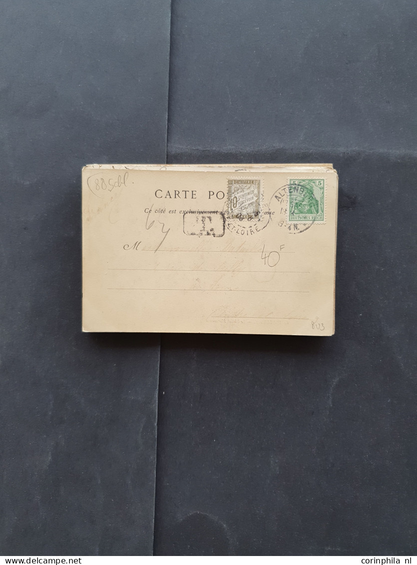 Cover 1900c. onwards 90c. picture postcards all with postage due stamps including some Belgium in envelope