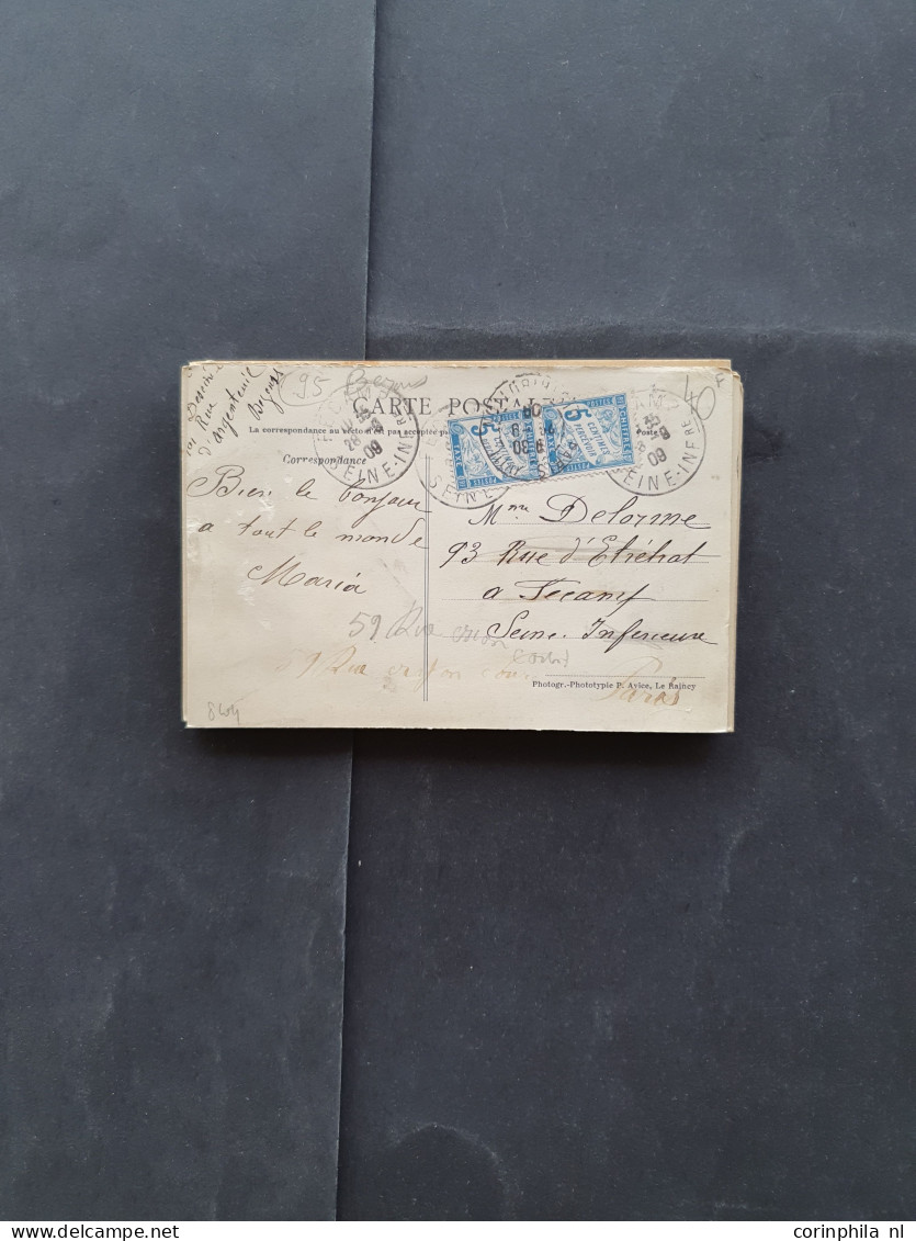 Cover 1900c. onwards 90c. picture postcards all with postage due stamps including some Belgium in envelope