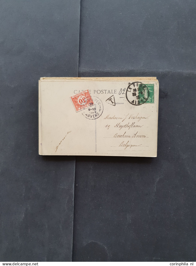 Cover 1900c. onwards 90c. picture postcards all with postage due stamps including some Belgium in envelope