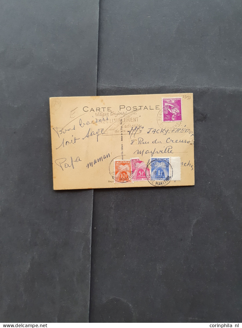 Cover 1900c. onwards 90c. picture postcards all with postage due stamps including some Belgium in envelope