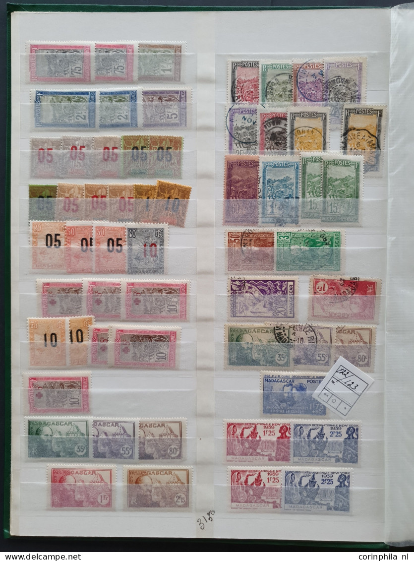 1912c. onwards stock/collection Syria, Reunion, Indo Chine, Madagascar and a large stock Togo with mostly */** material,