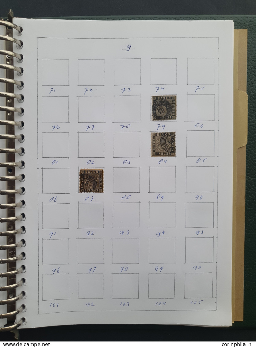 1851-1860 ca., collection of over 350 circulair numeral cancellations on various issues in mixed quality in ring binder