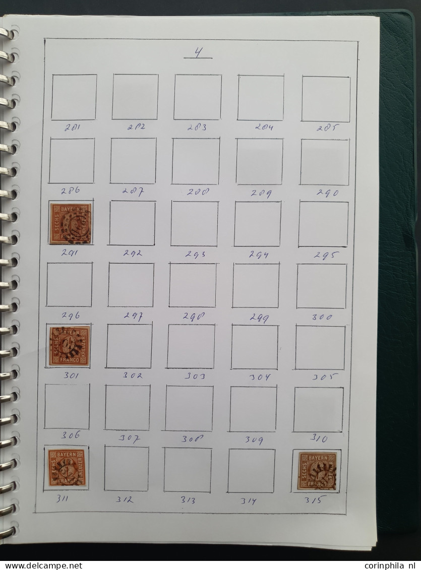 1850-1860 ca., collection of over 400 cog wheel cancellations (Mühlrad stempel) on various values and emissions in mixed