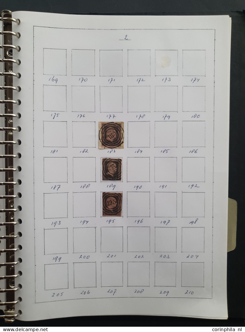 1850-1860 ca., collection of about 275 circulair numeral cancellations in mixed quality in ring binder