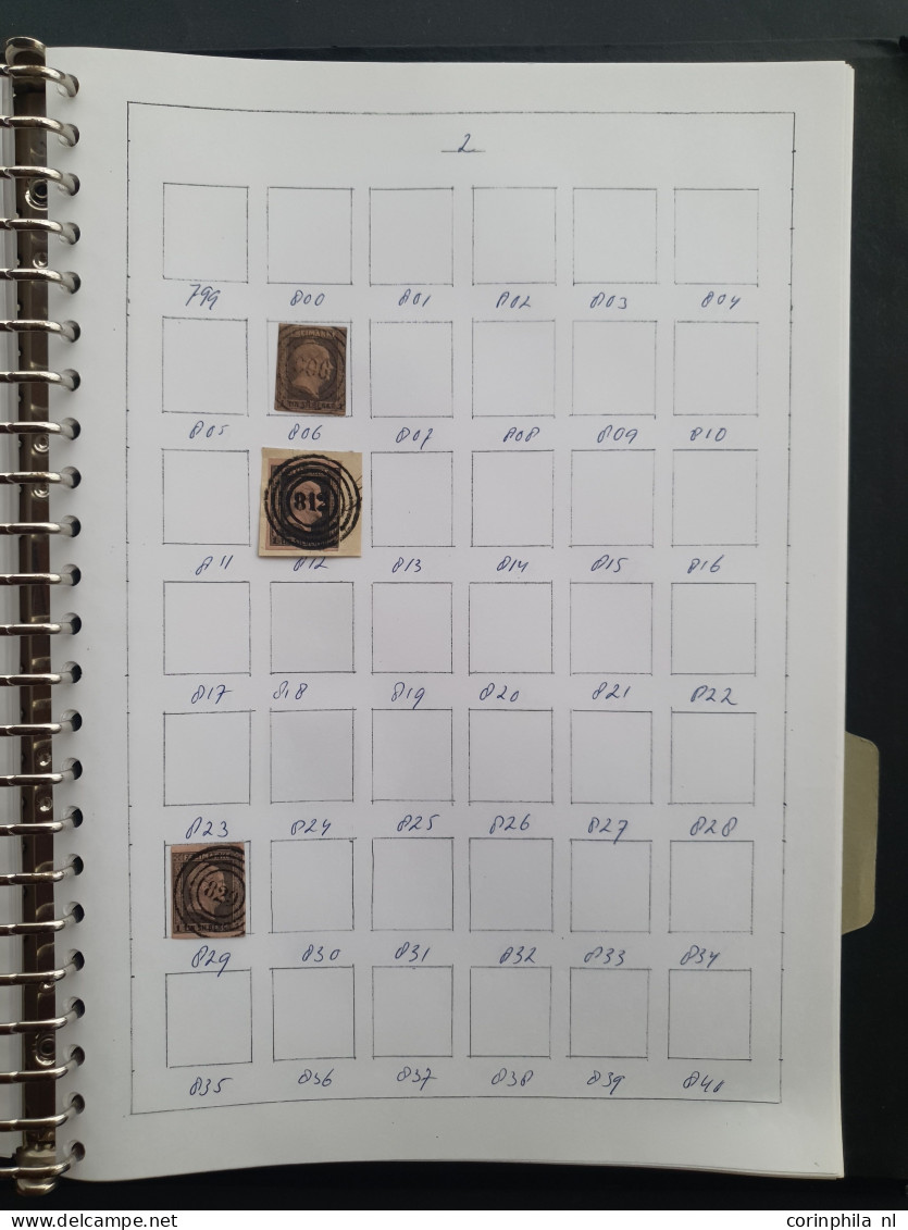 1850-1860 ca., collection of about 275 circulair numeral cancellations in mixed quality in ring binder