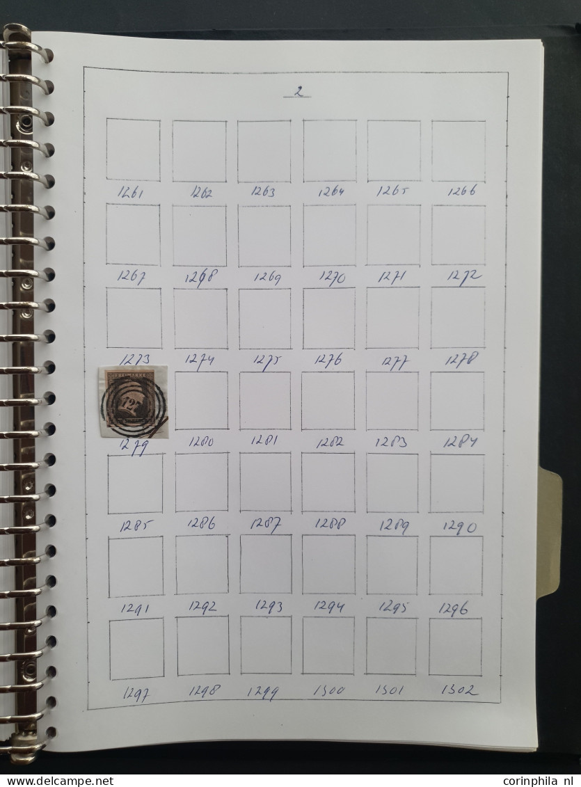 1850-1860 ca., collection of about 275 circulair numeral cancellations in mixed quality in ring binder