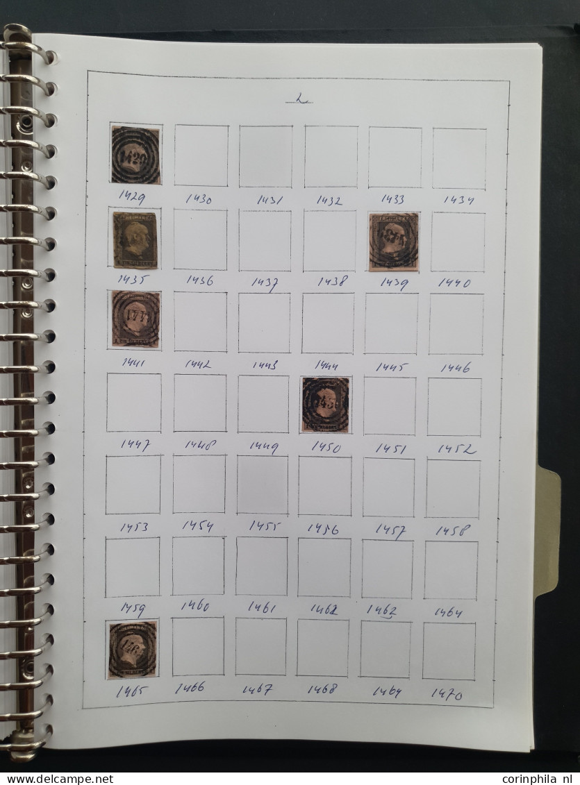 1850-1860 ca., collection of about 275 circulair numeral cancellations in mixed quality in ring binder