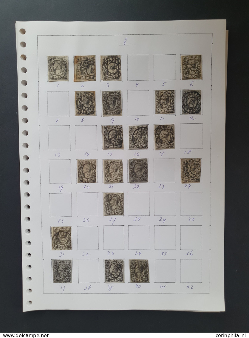 1851-1863, collection of about 160 circulair numeral cancels on various issues in mixed quality on leaves in folder