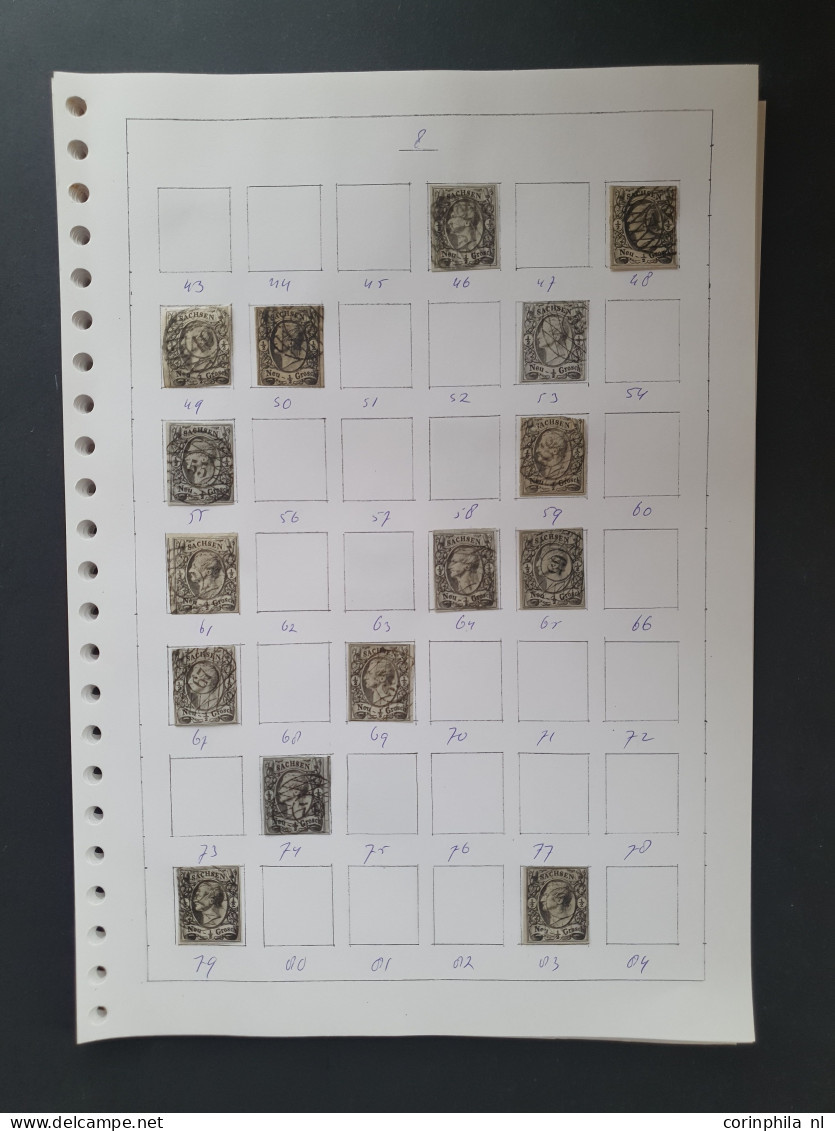 1851-1863, collection of about 160 circulair numeral cancels on various issues in mixed quality on leaves in folder