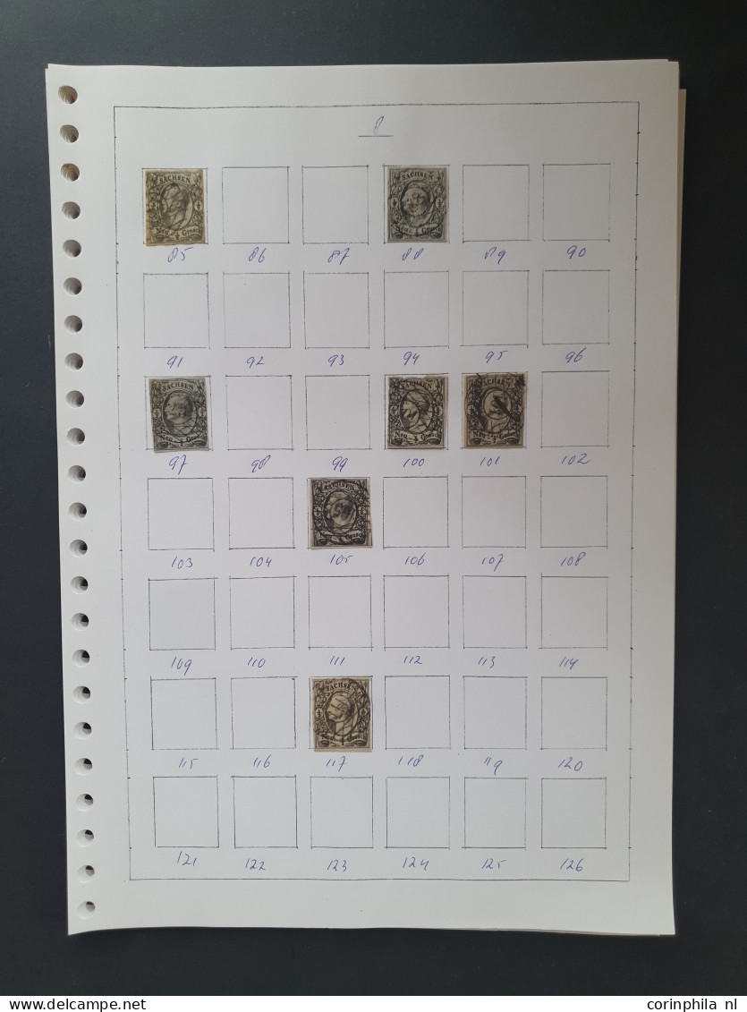 1851-1863, collection of about 160 circulair numeral cancels on various issues in mixed quality on leaves in folder