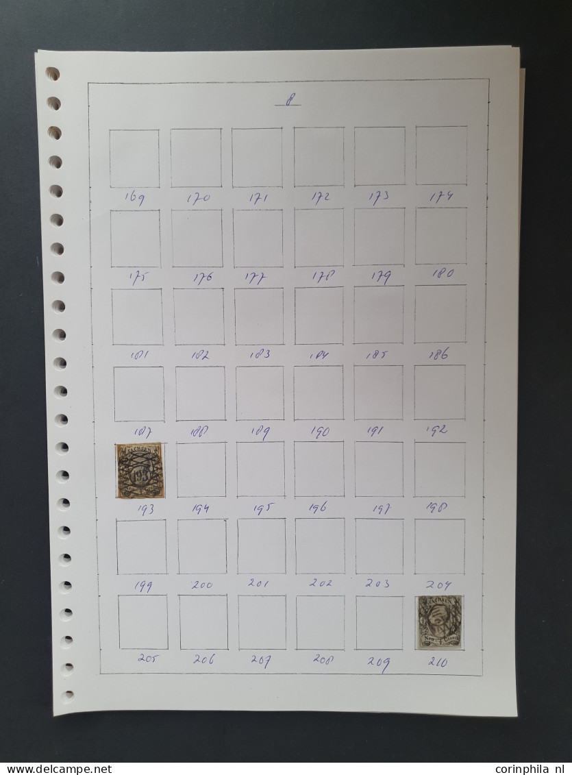 1851-1863, collection of about 160 circulair numeral cancels on various issues in mixed quality on leaves in folder