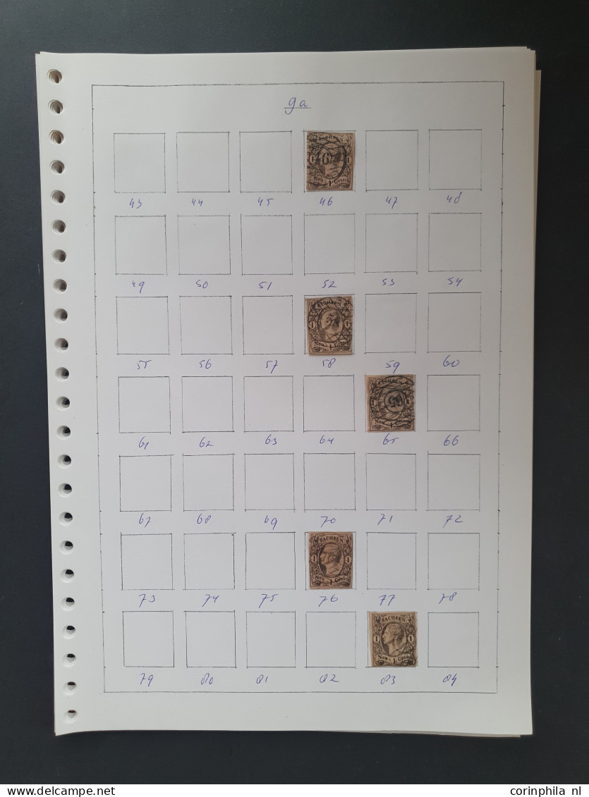 1851-1863, collection of about 160 circulair numeral cancels on various issues in mixed quality on leaves in folder