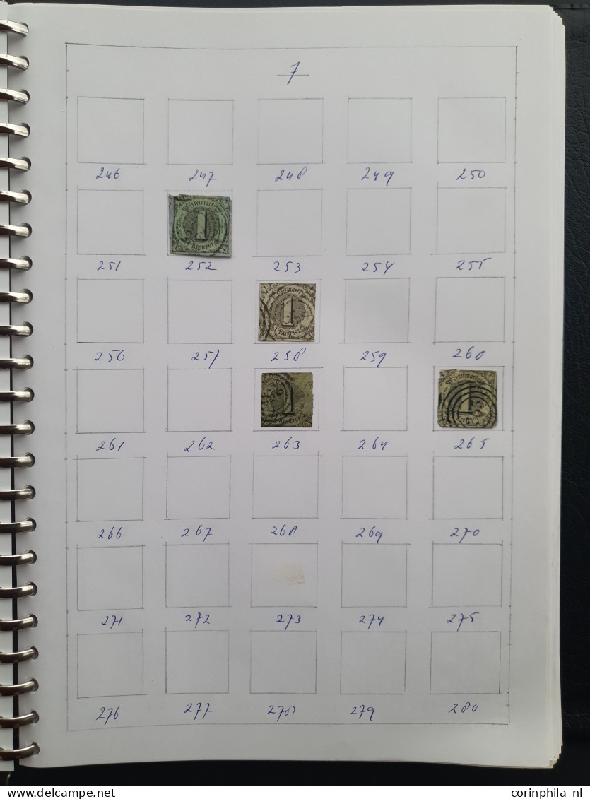 1852-1865 ca., collection of about 400 circulair numeral cancels in mixed quality in ring binder