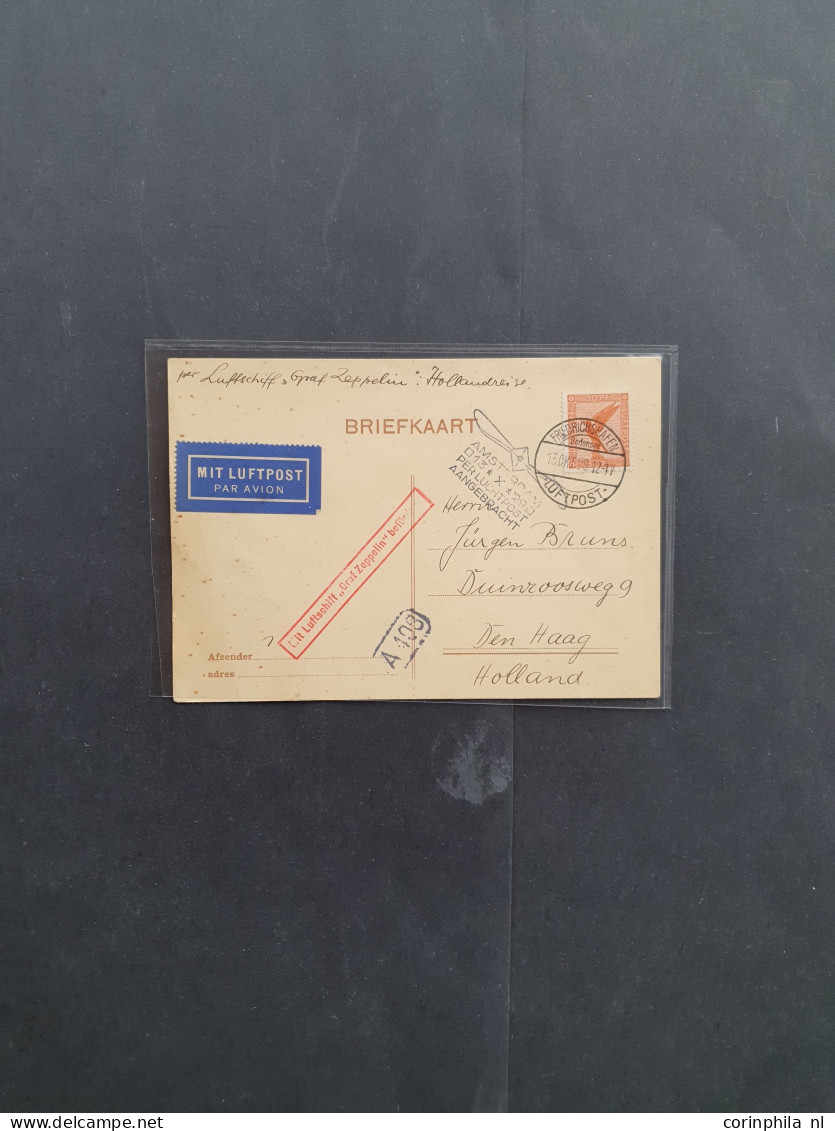 Cover , Airmail 1929 onwards Zeppelin flights (six items) including other countries in envelope