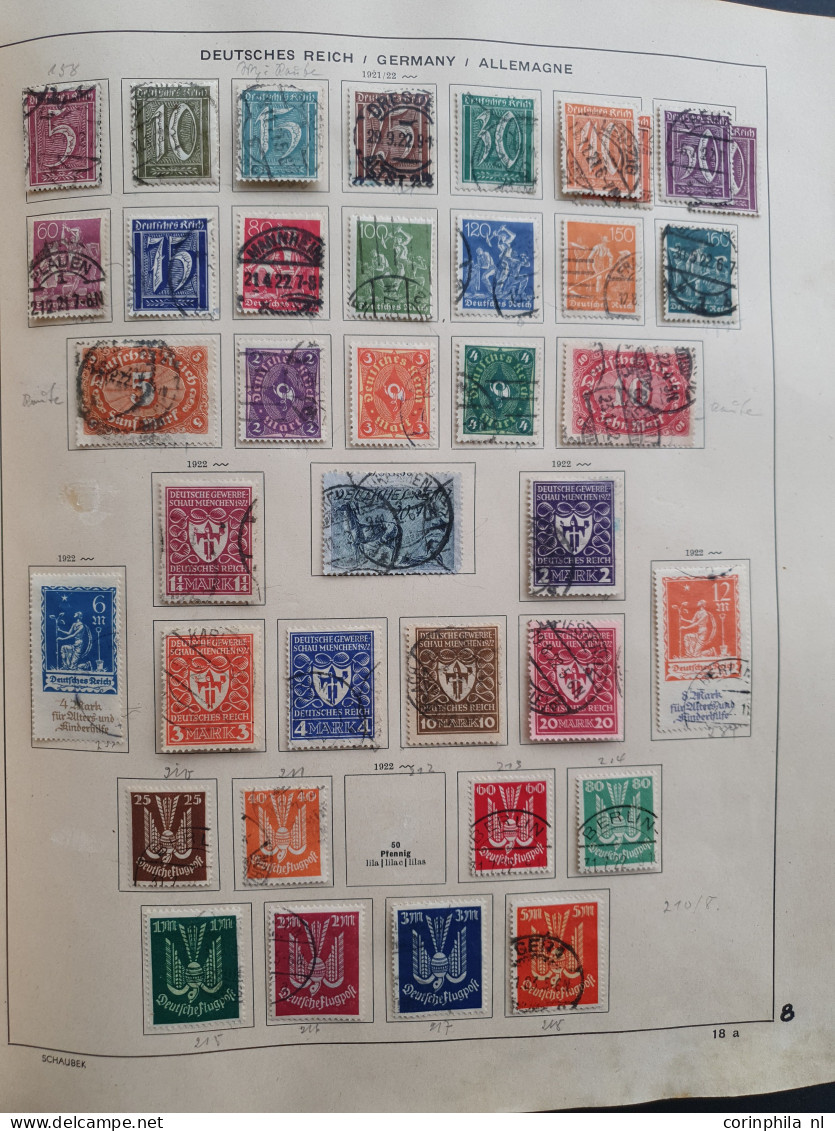 1931/1945 collection used and * with better items, combinations, miniature sheets, special events etc. in Schaubek album