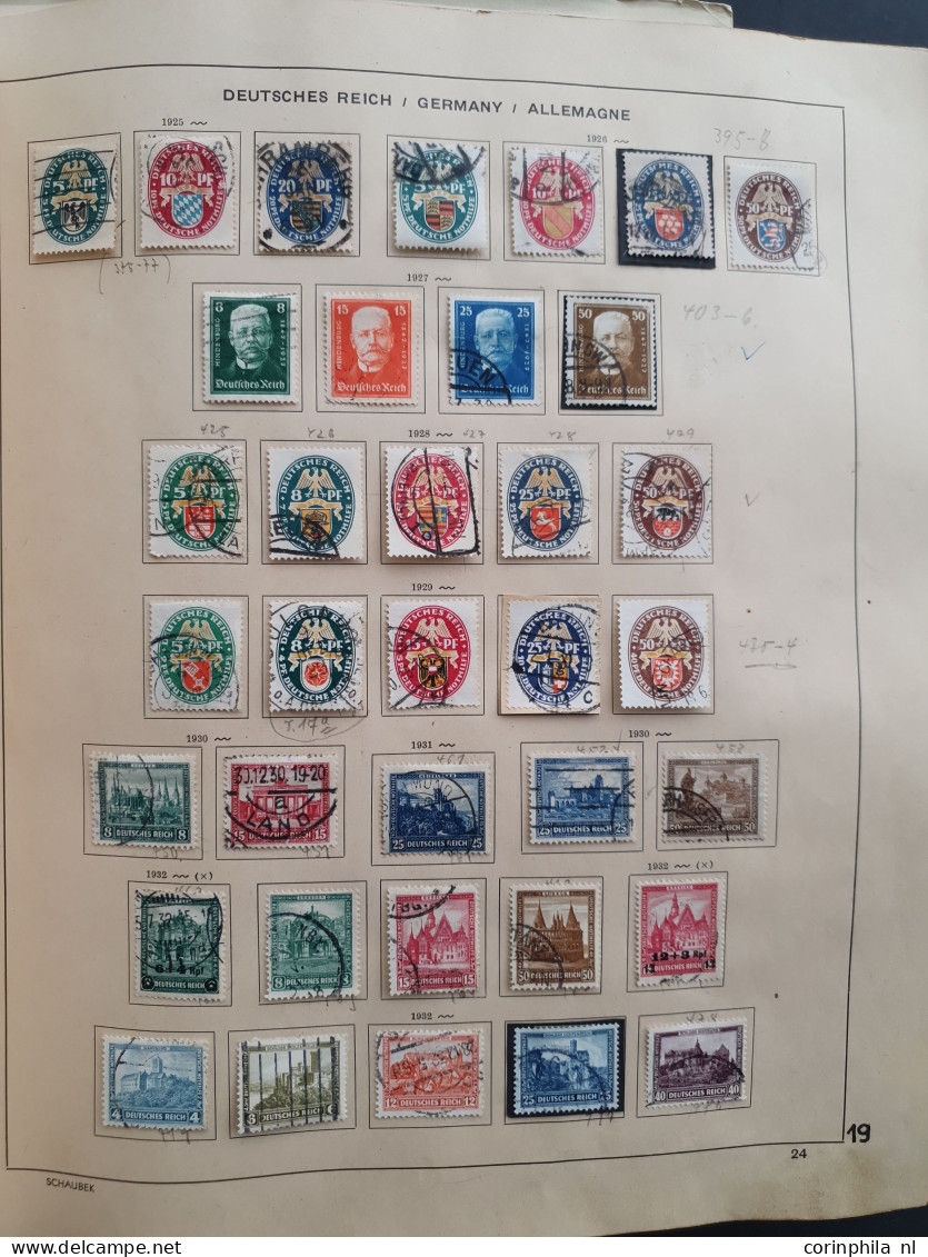 1931/1945 collection used and * with better items, combinations, miniature sheets, special events etc. in Schaubek album