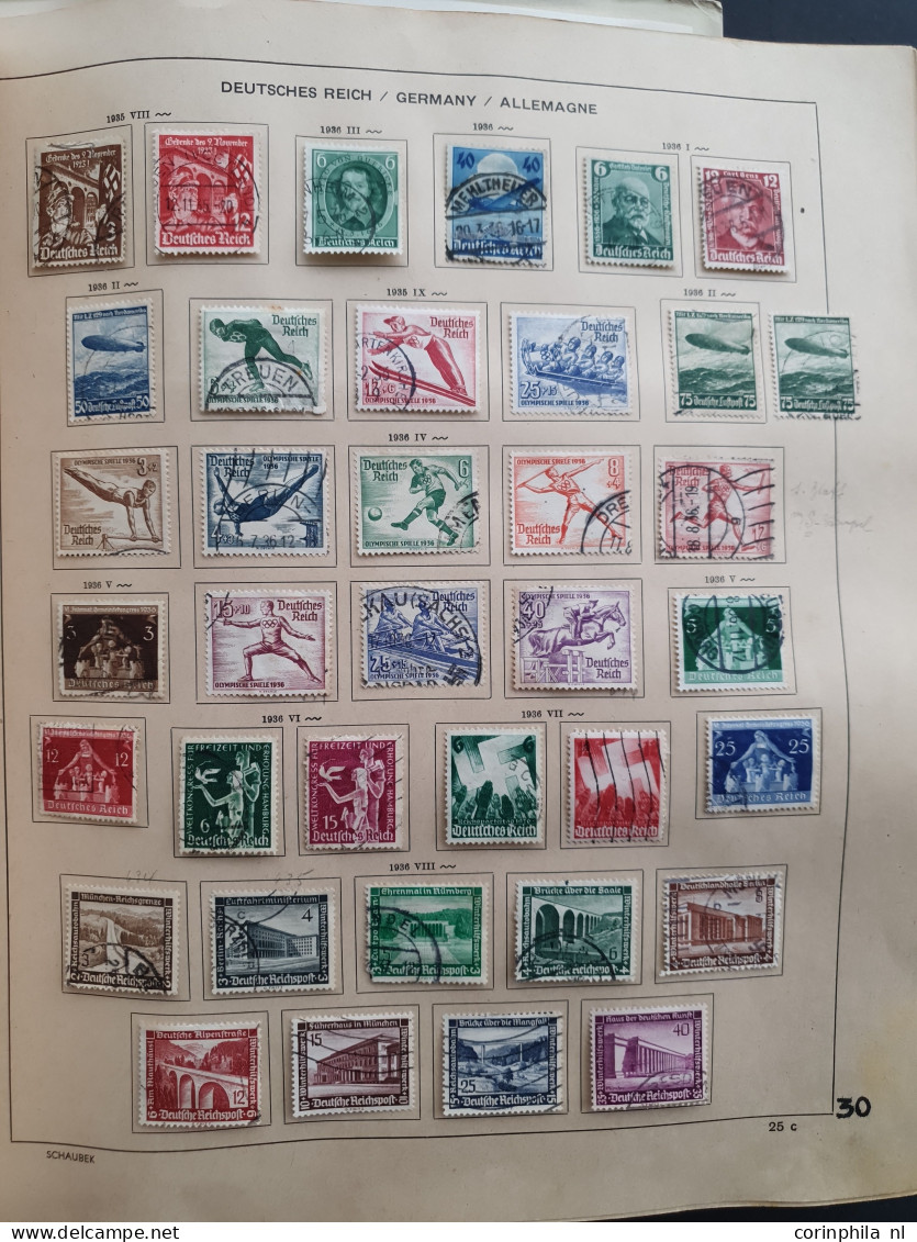 1931/1945 collection used and * with better items, combinations, miniature sheets, special events etc. in Schaubek album