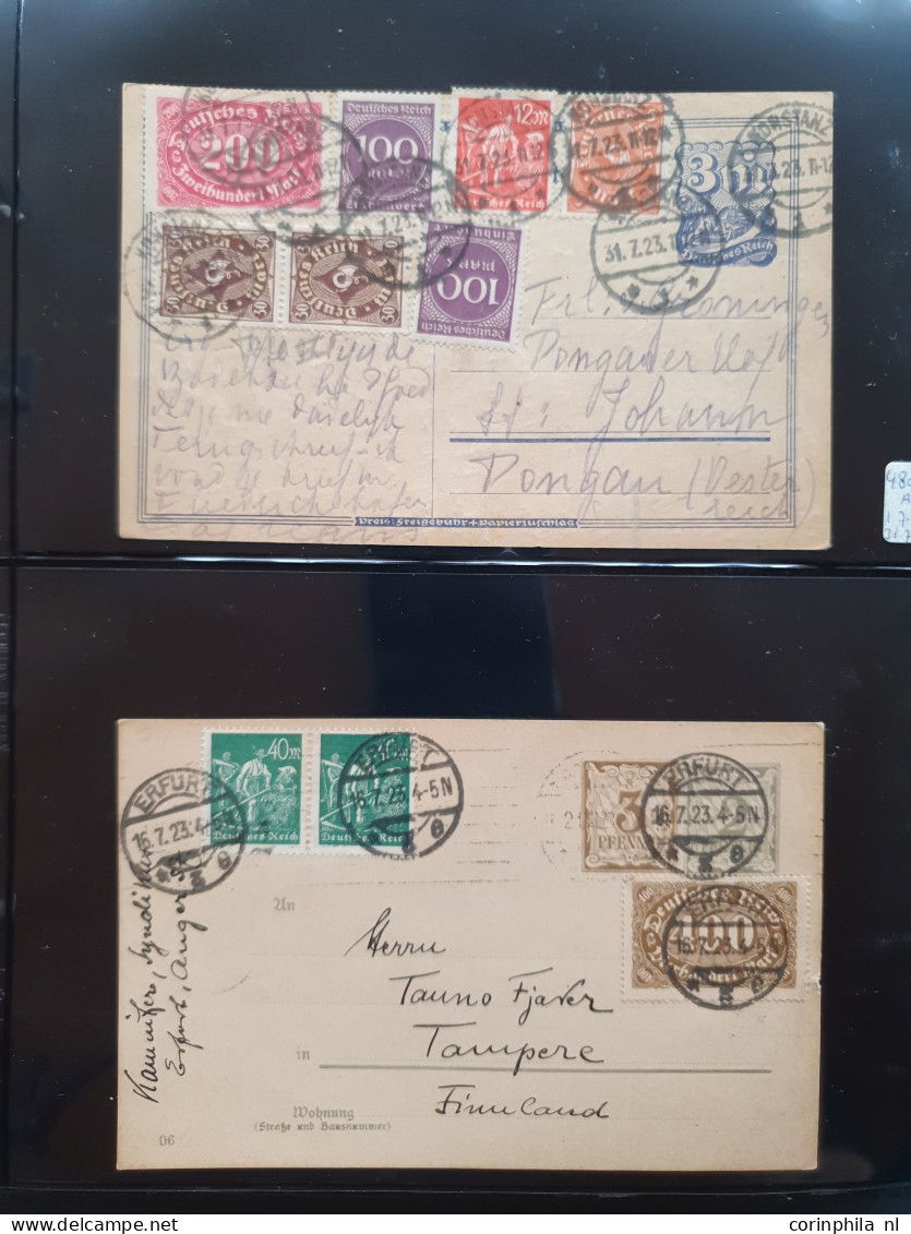 Cover 1920-1923 Collection Postal Stationery Infla, All Used With And Without Additional Frankings Including Better Item - Autres & Non Classés