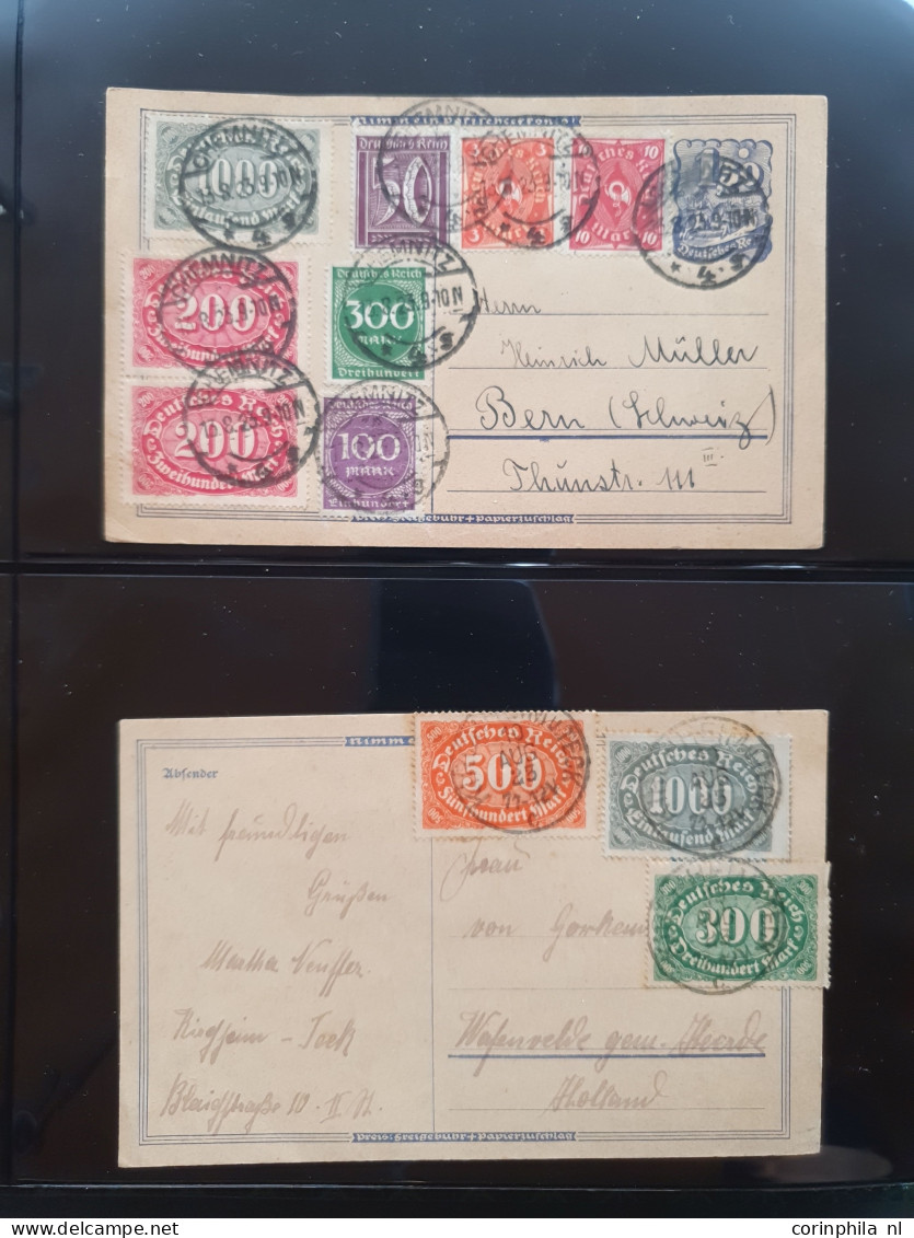 Cover 1920-1923 Collection Postal Stationery Infla, All Used With And Without Additional Frankings Including Better Item - Other & Unclassified