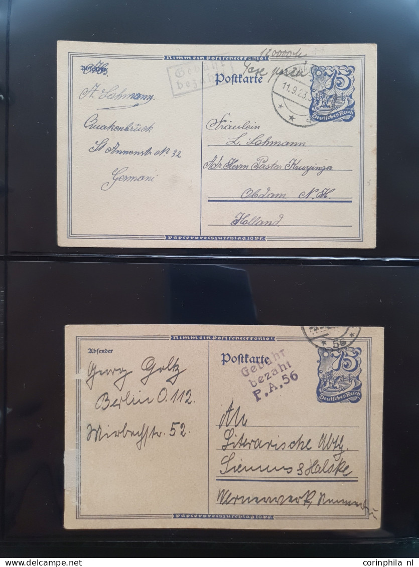 Cover 1920-1923 Collection Postal Stationery Infla, All Used With And Without Additional Frankings Including Better Item - Otros & Sin Clasificación